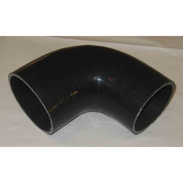 Black 2.75" to 2.5 Inch 90 Degree Silicone Elbow Reducer