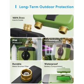 meross WiFi Water Timer for Garden, Hose Timer with Brass Inlet & Outet