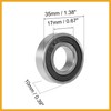 Partuto 2 Pcs 6003-2RS Deep Groove Ball Bearing 17x35x10mm Double