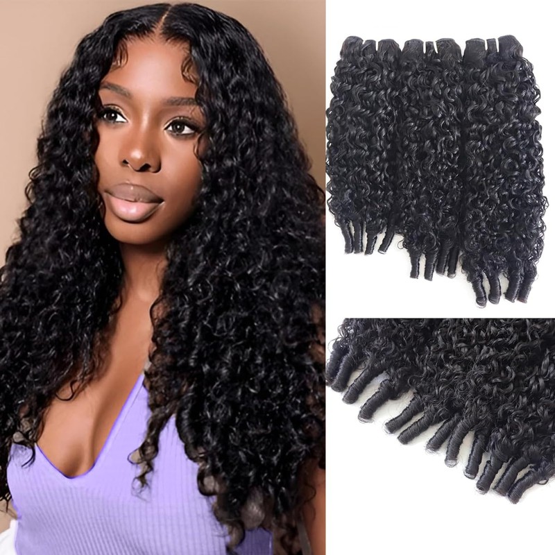 Extensiones de cabello humano rizado birmano con ondas al agua,