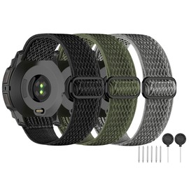 Laband 3 Pack Sport Nylon Watch Bands Compatible with Garmin Instinct 3 45mm/Instinct 2 Solar/Instinct, 22mm Soft Stretchy Breathable Replacement Strap for Garmin Instinct Tactical/Tide/Esports/Solar