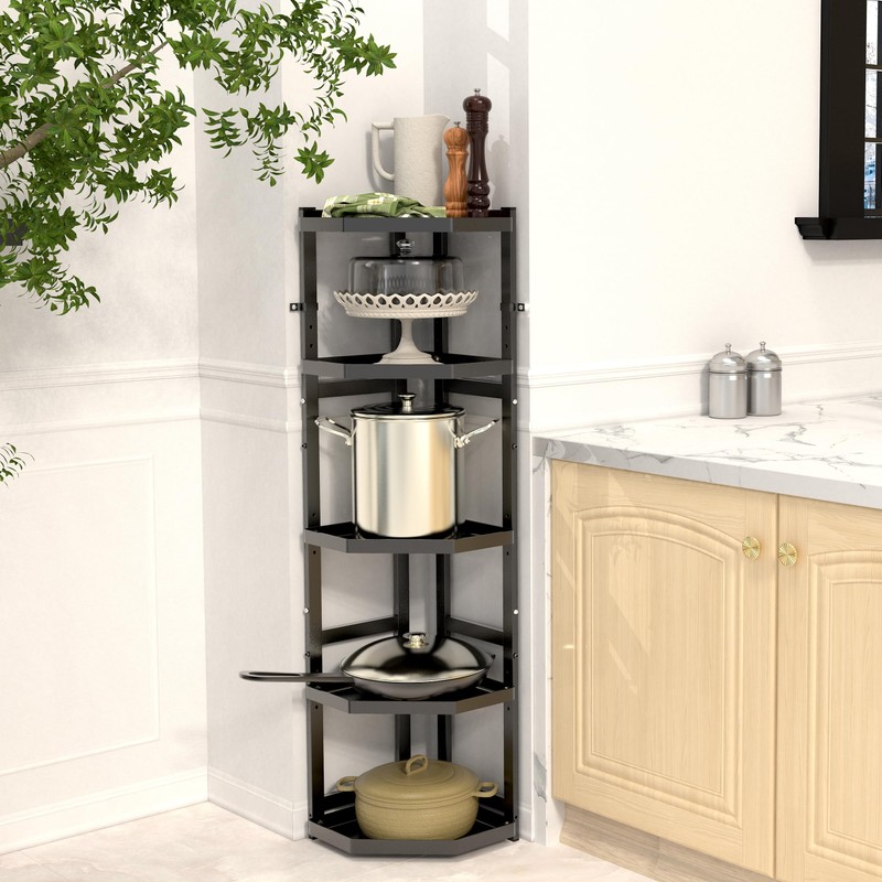 Supfirm 5-Tier Multifunctional Adjustable Pan & Pot Rack for Kitchen,