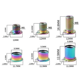 Set of 5 Bicycles, M8 Chainring Bolts, Steel, Chainring Bolts, Suitable for Road Bikes, Mountain Bikes (B-Double Disc)