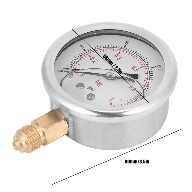 TS PGG604-1bar 1/4 BSP Y60 Radial Oil Filled Pressure Gauge
