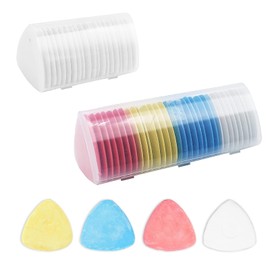 Veenkeny Triangle Chaco Pens, Set of 50, 4 Colors, Natural Disappear, For Dressmaking, Chaco Chalks, White, Red, Blue, Yellow