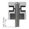 STEINBACHER© Stainless steel glass dot holder, diameter 30 mm, connection: