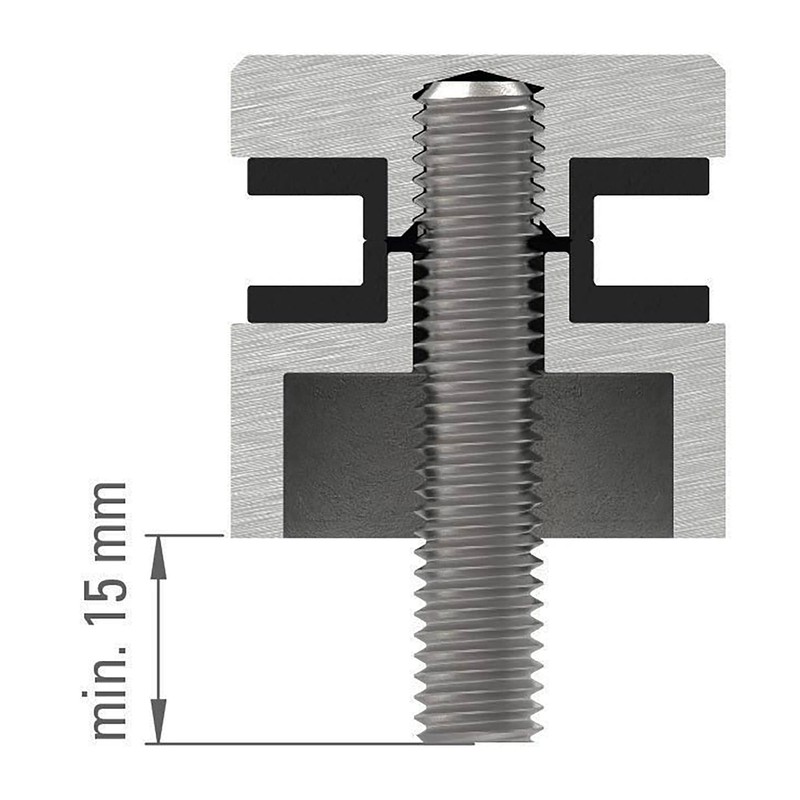 STEINBACHER© Stainless steel glass dot holder, diameter 30 mm, connection: