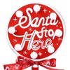 Christmas Stop Here Decor Metal Solid Wood LED Delicate Santa