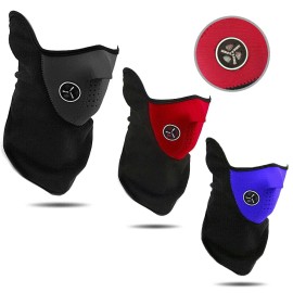 Unbranded Half Face Mask Balaclava Neoprene Neck Warmer Scarf for Motorcycle Bike Cycling - Black, 1-pack