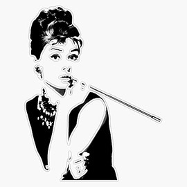 Audrey Hepburn - Breakfast At Tiffanys Bumper Sticker Window Vinyl Decal 5"