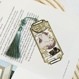 HEYMILA Metal Cat Bookmark Cute Gift for Women Bookmarks Lovers, Teachers Students Giftable Page Marker for Reading Book Club, Party - Purple