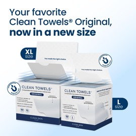 CLEAN SKIN CLUB Toallas Clean Towels® grandes de Clean Skin Club, 100% de base biológica USDA, desechables, aprobadas por la Asociación para el Eccema, toallitas desmaquillantes secas, ultrasuaves, p