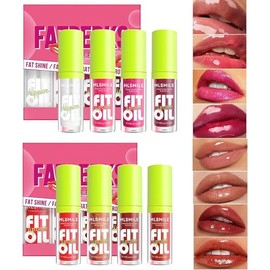 Lip Gloss Hidratante de 8 Colores, Lip Oil Transparente, Efecto Espejo, No pegajoso, Nutritivo y Duradero, No Se Desvanece Fácilmente, Cuidado Labial, Adecuado para Maquillaje Diario, Regalos