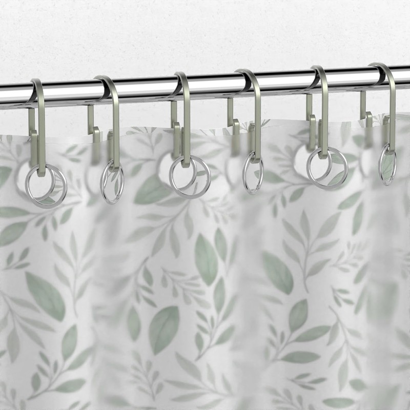Nickel Shower Curtain Hooks Rings，Double Sided Shower Curtain Hooks Rust