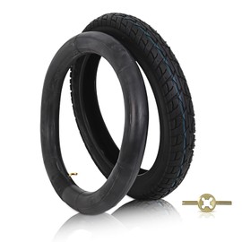 14x2.125 Electric Bike and Tube Set, 14x2.125 57-254 Explosion-Proof Electric Bicycle Tire with Bent Valve Inner Tube for 10-inch Rims Puncture Resistant Ebike Tire