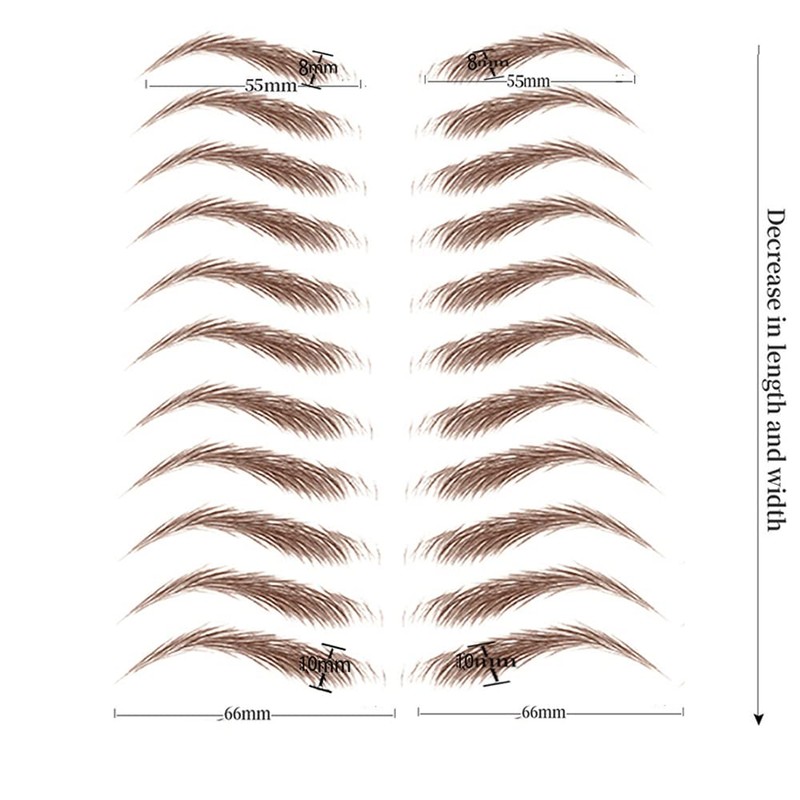 Yesallwas 4D Eyebrow Tattoo Sticker 22-Pairs False Eyebrows Long Lasting