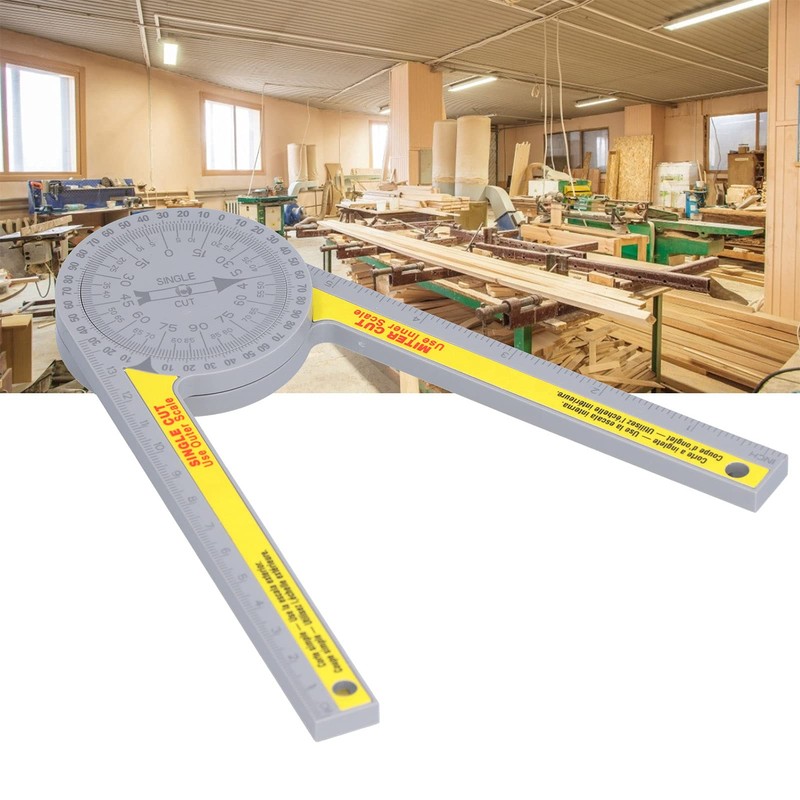 Walfront Miter Saw Protractor Portable 360 Degree Plastic Pusher Angle