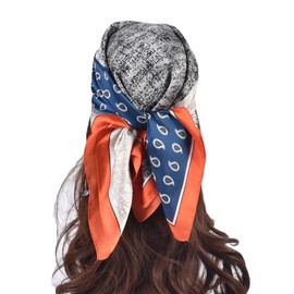 FAIRYGATE Women's Silk Scarf Square Printed Scarf Satin Silk Scarf Head Scarf 70 x 70 cm, 92015