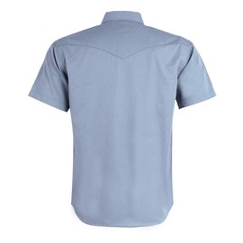 COEVALS CLUB Men's Western Cowboy Short Sleeve Pearl Snap Casual Soild Work Shirts (Light Gray #2 2XL)