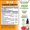 Vitamin B12 Sublingual Liquid Drops 1200mcg Natural Energy Booster (2