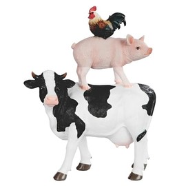 ICE ARMOR 11" H Cow, Pig & Hen Standing Figurine Statue Sculpture Ornament Decoration Home/Room Decor Ideas for Housewarming, Holidays and Birthdays Great Collectible