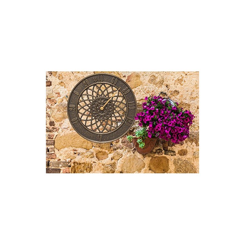 Whitehall 02003 Spiral Indoor Outdoor Wall Thermometer, French Bronze, 14"