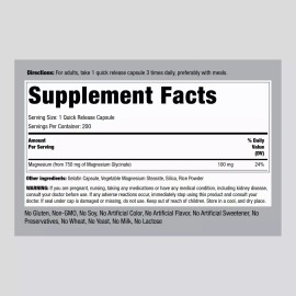 Piping Rock Magnesium Glycinate Capsules | 750mg | 200 Count | by Piping Rock
