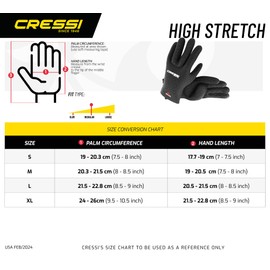 Cressi Neoprene Gloves High Stretch Black/Logo Red, XL