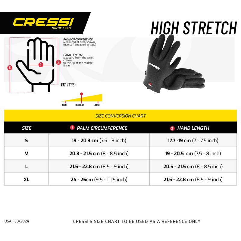 Cressi Neoprene Gloves High Stretch Black/Logo Red, XL