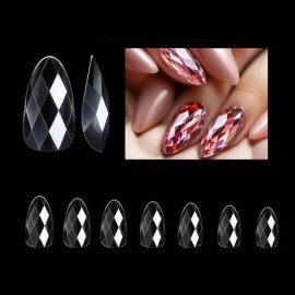 Mariceller 네일아트 다각 반사 투명 말랑 다이아몬드 네일팁 4종 마리셀러 [다이아몬드 네일팁-04] Nail Art Multi-Faceted Reflective Transparent Soft Diamond Nail Tips 4 Types Mariceller [Diamond Nail Tip-04]