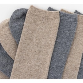 K. Bell Socks Women's Luxe Crew w/Cashmere, Oatmeal Heather, 4-10