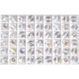 Czech Crystal AB Bubble Beads (6mm) Vintage Glass Beads