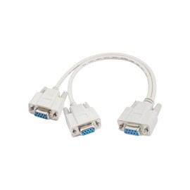 PNGKNYOCN DB9 Y Splitter Cable DB9 9 Pin 1 Female Al to 2 Female Rs232 Serial Splitter Adapter Straight-Through Cable for Connecting Various Serial Interface Devices 30 cm