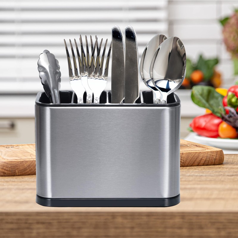 Kitchen Cutlery Holder Utensil Storage Organiser Stainless Steel Kitchen Utensil
