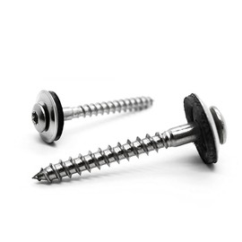 Vooxa Pack of 100 Stainless Steel A2 Spenkrier Screws 4.5 x 25 mm with 15 mm EPDM Sealing Washer TX20 Lens Head for Wood / Metal / Plastic or with Dowels for Wall