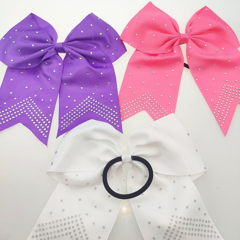 10PCS Glitter Large Cheer Hair Bows, 8inch Large Jumbo Cheer