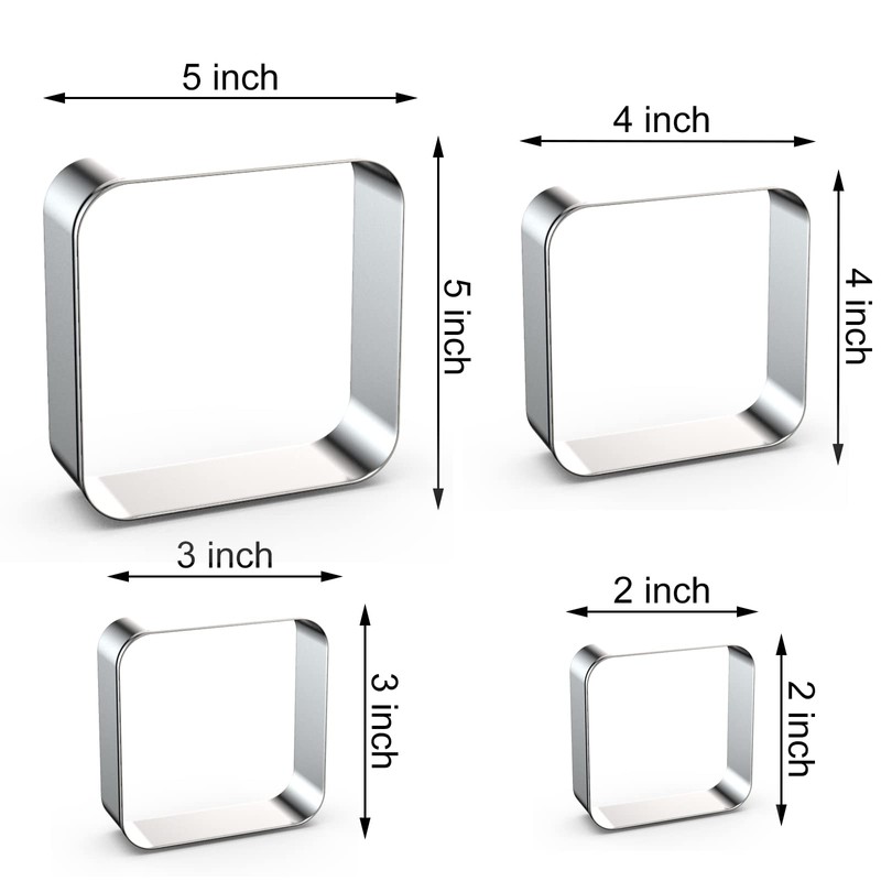 Rounded Square Cookie Cutter Set Large - 5 Inch, 4