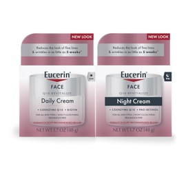 Eucerin Q10 Anti Wrinkle Face Cream Bundle, Day Cream and Night Cream For Face, 1.7 Ounce (Pack of 2)                                                 