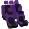 FH Group Universal Car Seat Covers Full Set for SUV Truck Sedan Vans | Waterproof All-Purpose Cloth Seat Cover Set Airbag Compatible Washable Split Bench Protector Interior Upgrade - Purple