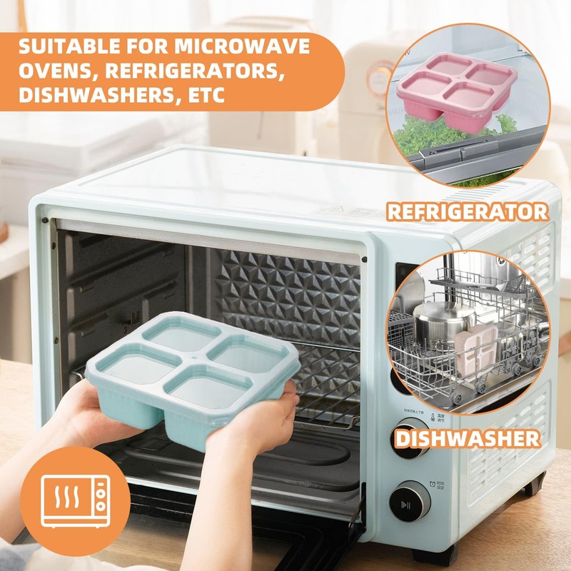 WEELOO Snack Containers Lunch Box, Lunchable Container with 4 Compartments