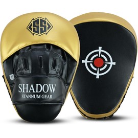 DALLX Focus Pads for Boxing, Kickboxing, Sparring, and Traning - Curved Boxing Punching Mitts (Golden)