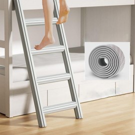 Vakerga Bunk Bed Ladder Pads,Self-Adhesive Bunk Bed Ladder Cover Foam Padding,Traction Treads for Stair Steps,Soft Extra-Wide Edge Protector,Furniture 6.5 Ft Gray