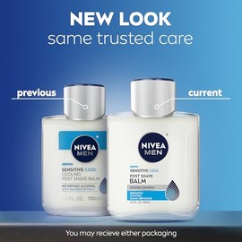 NIVEA MEN Sensitive Cooling Post Shave Balm, 3.3 oz Bottle (Pack of 3)