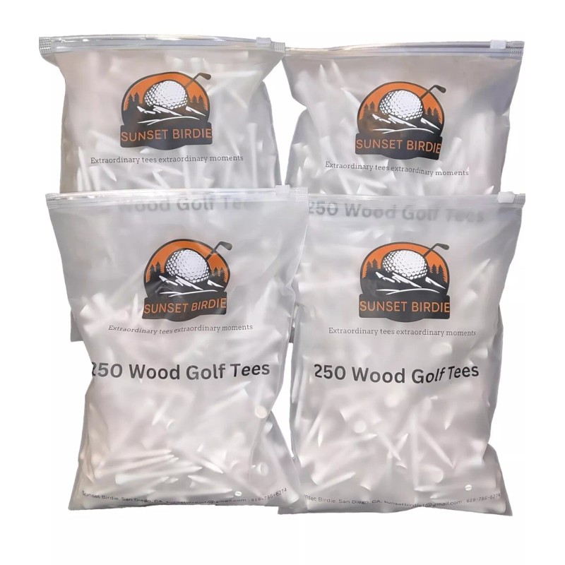 Sunset Birdie - 250 Pack Wood Golf Tees in Bulk