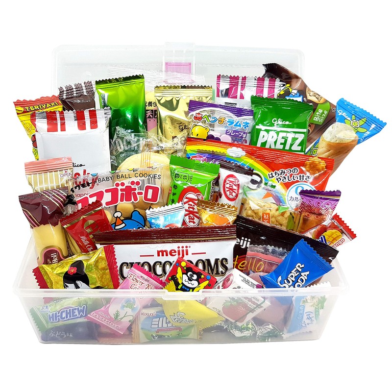 Japanese Snacks Dagashi Assorted Gift Box in Reusable Tote Box