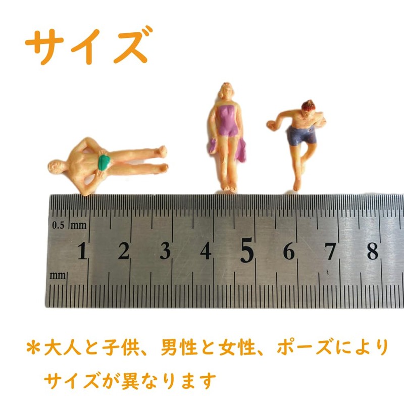 Miniature Diorama, 1/75, Beach & Beach Doll, Set of 30,
