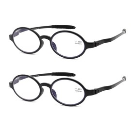 IEYELUUK Anti-Glare Reading Glasses, Lightweight Flexible Blue Light Blocking Computer Reader, Retro Vintage Oval & Round Style +2.50
