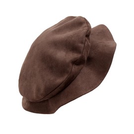 KUOIN Medieval Beret Tudor Flat Cap Bonnet for Men Women Renaissance Hat Ren Faire Costume Accessories (Brown)