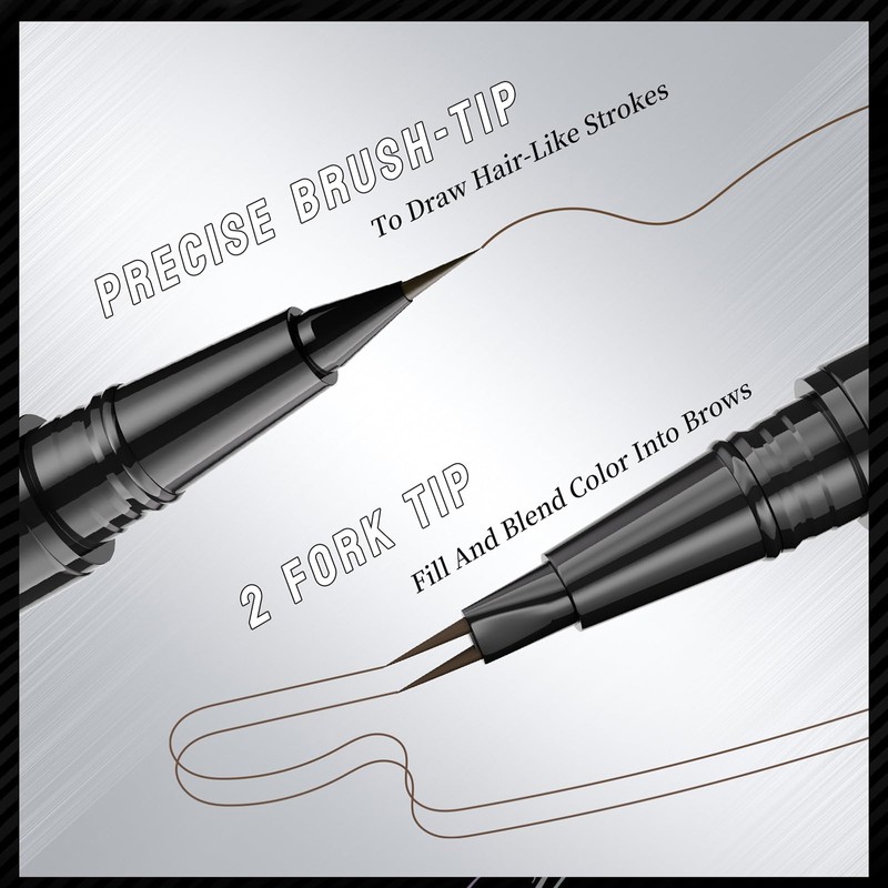 2-in-1 Dual-Ended Microblading Eyebrow Pen - Waterproof with Micro-Fork-Tip &