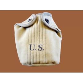 WWII KHAKI CANTEEN COVER ARMY MARINE CORPS U.S MILITARY REPRODUCTION